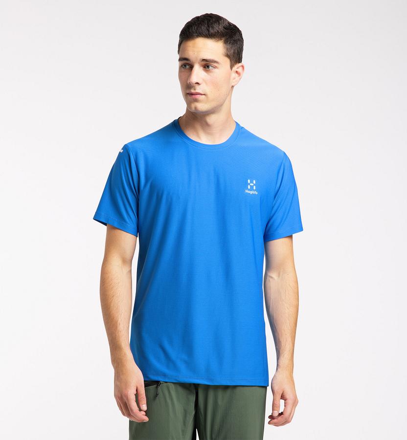 Haglöfs Mens L.I.M Tech T-Shirt Blue New Zealand 23690JGSY